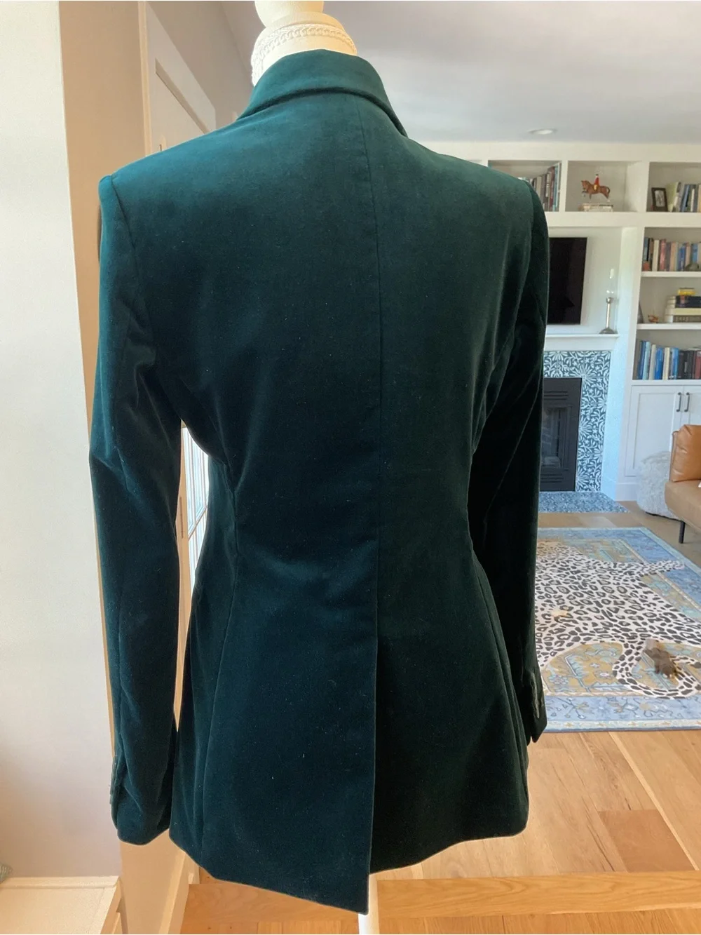 Theory Deep Green Velvet Single-Button Blazer - Picture 6 of 6